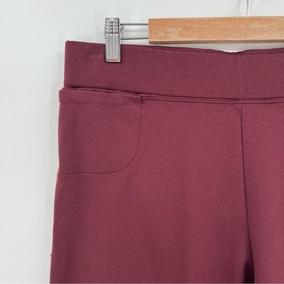 American Giant Ponte Kick Flare Crop Pant in Wine Size 14 Petite - Picture 6 of 8